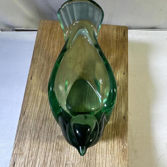 Vintage Fenton Art Glass Sea Mist Green Open Bird Votive Candle Holder Dish - Picture 5 of 12